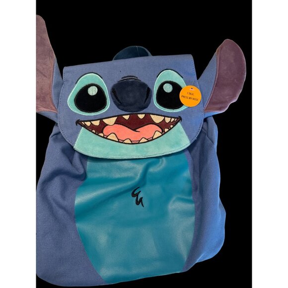 Disney Stitch Character-Themed Blue Backpack With Flap Closure Adjustable Straps - Picture 6 of 6